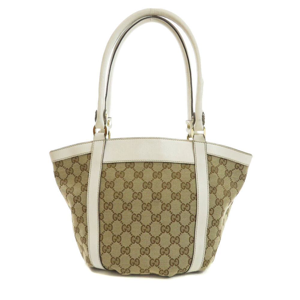 Gucci Bag White Tote Beige D Abbey GG Ring Canvas Shoulder White Tan